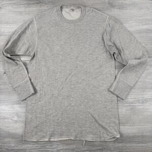 VTG Duofold Thermal Shirt Mens Large Gray Merino Wool Baselayer Double Face